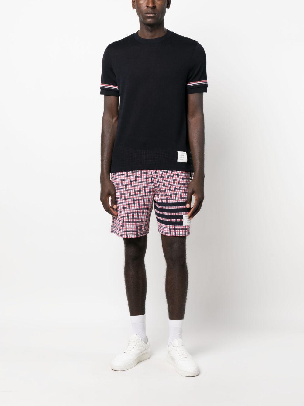 THOM BROWNE Rwv-stripe Knitted Top In Blue Product Image