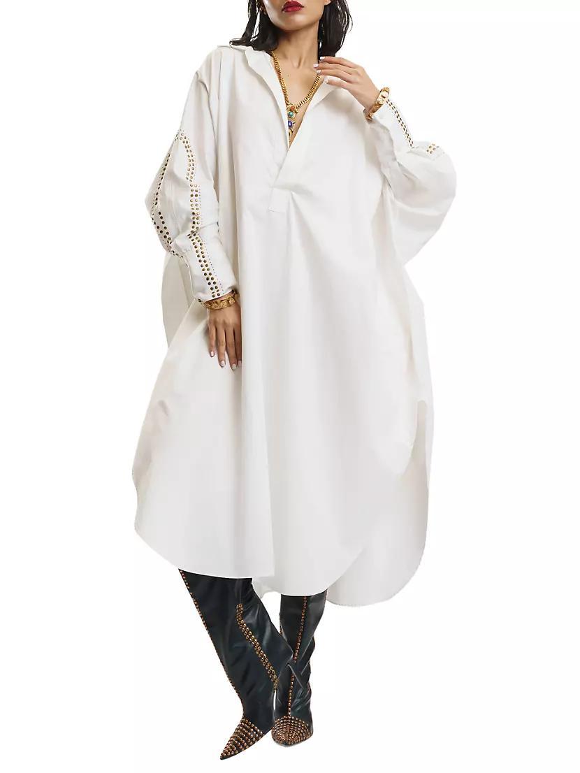 Studded Cotton Midi Shirtdress Product Image