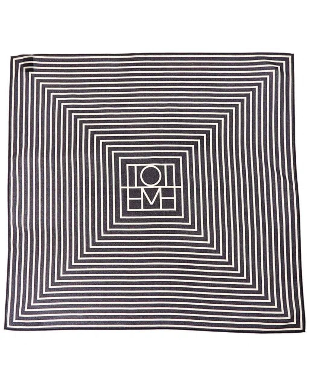 Toteme Signature Monogram Silk Scarf In Black Product Image