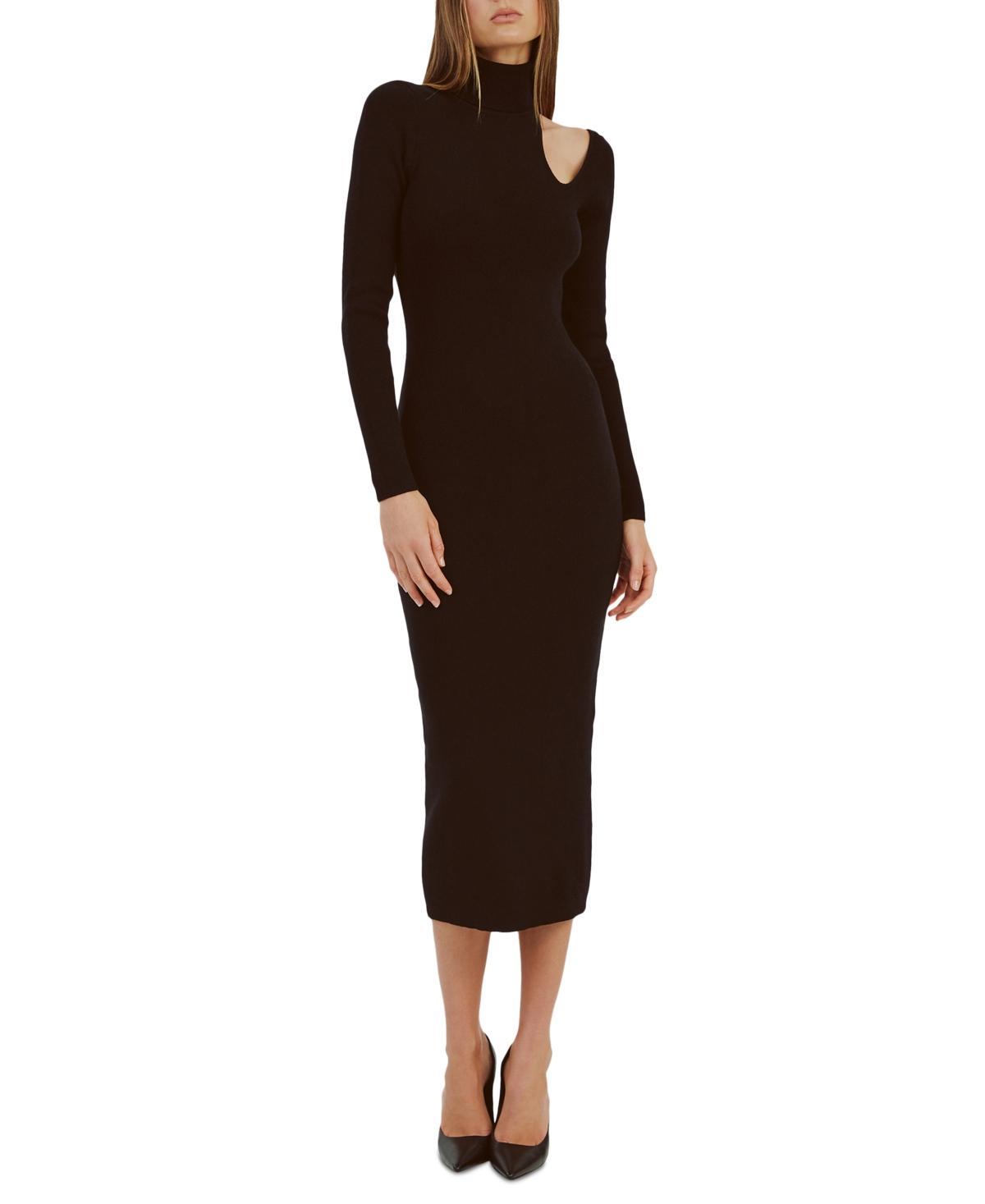 Bardot Womens Olesa Long-Sleeve Asymmetric Kniit Dress Product Image