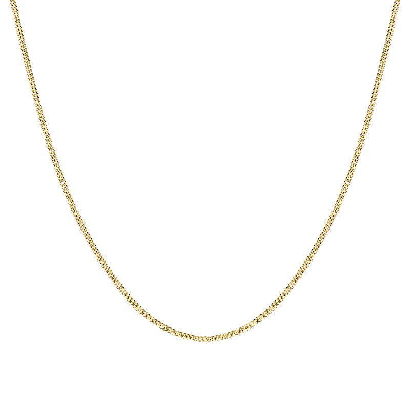 Jordan Blue 14k 1.4 mm Tight Curb Chain Necklace, Womens 14k Gold Product Image