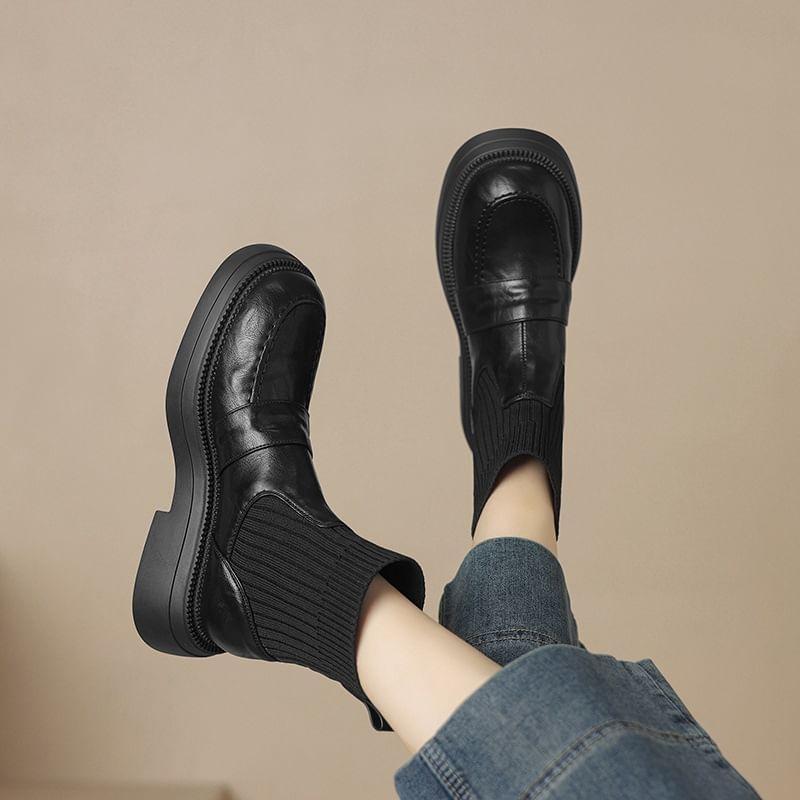 Platform Panel Knit Short Sock Boots product image