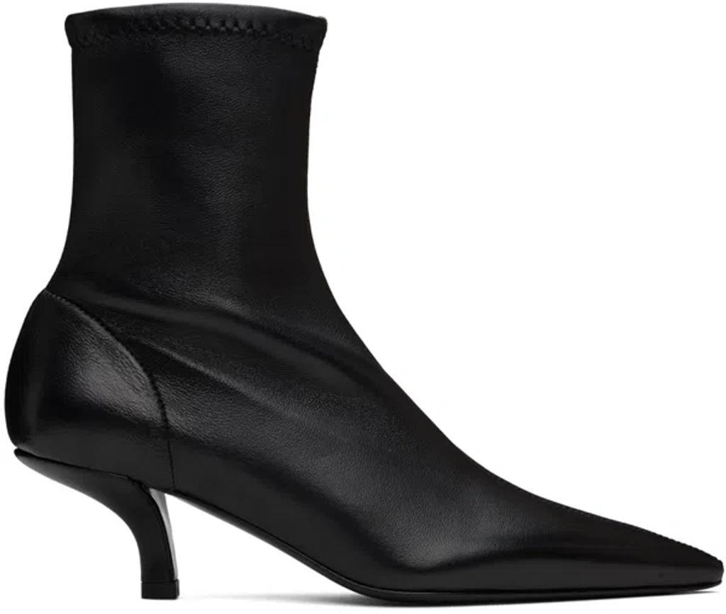 TOTÊME 60mm The Suede Heeled Sock Boot In Black product image