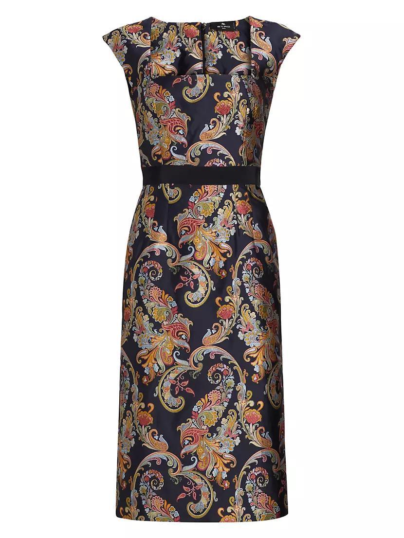 Floral Satin Sheath Dress Product Image