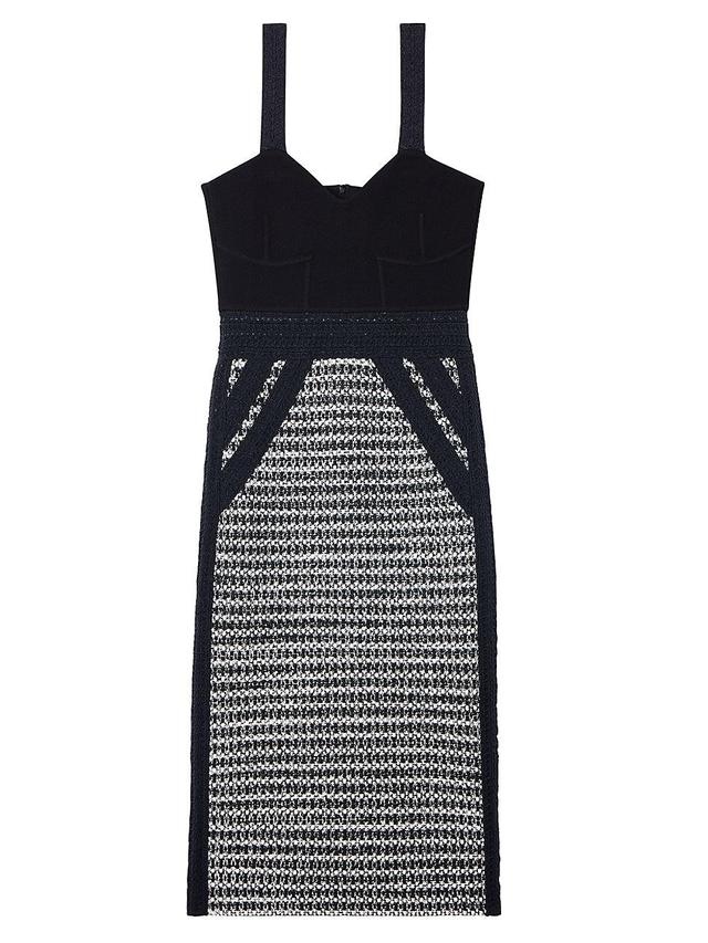 St. John Collection Bicolor Mixed Knit Midi Dress Product Image