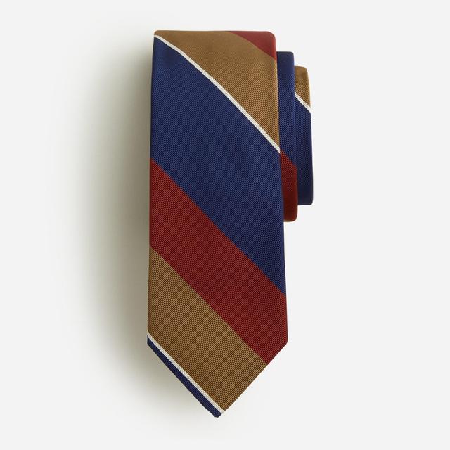 Wide-stripe tie in English silk blend Product Image