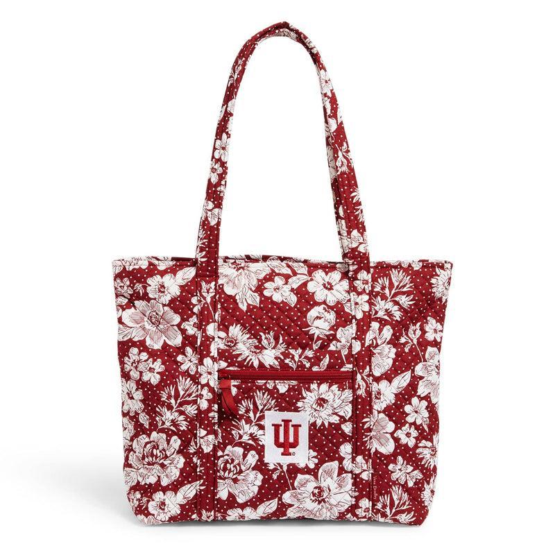 Vera Bradley Collegiate Tote Bag Women in Cardinal/White Rain Garden with Indiana University Logo Product Image