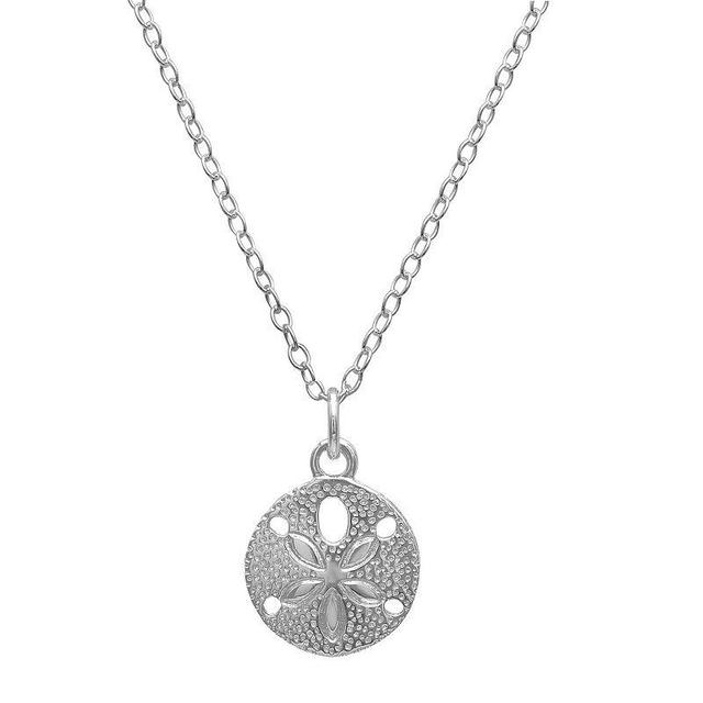 PRIMROSE Sterling Silver Round Polished Sand Dollar Pendant, Womens Product Image