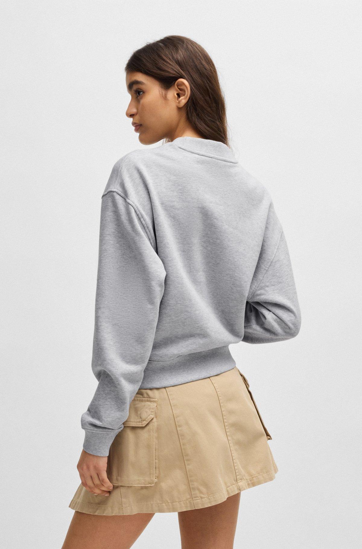 Cotton-terry sweatshirt with logo badge Product Image