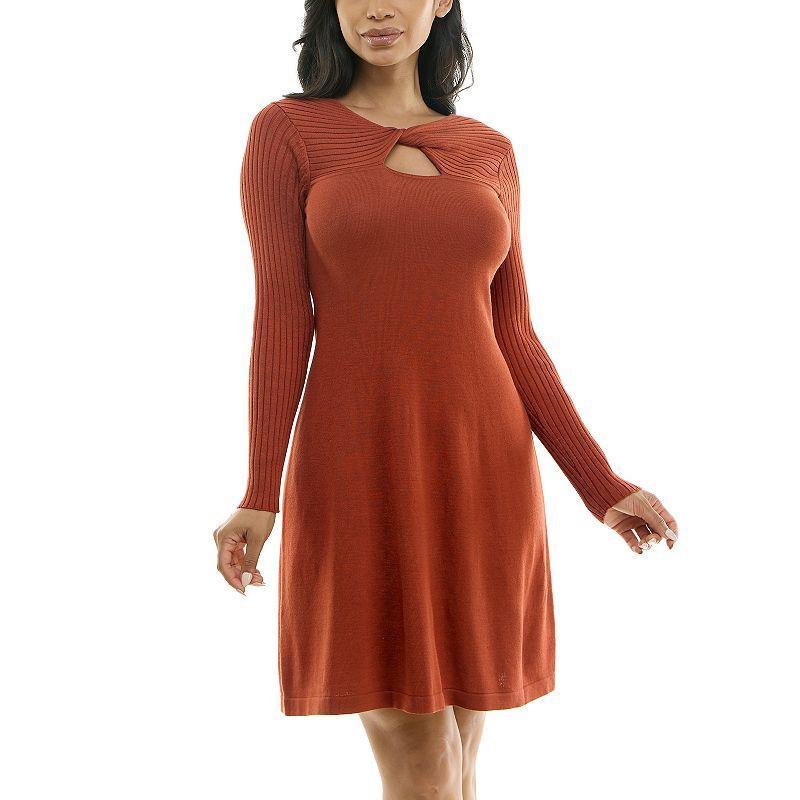 Womens Nina Leonard Aline Sweater Dress Red product image