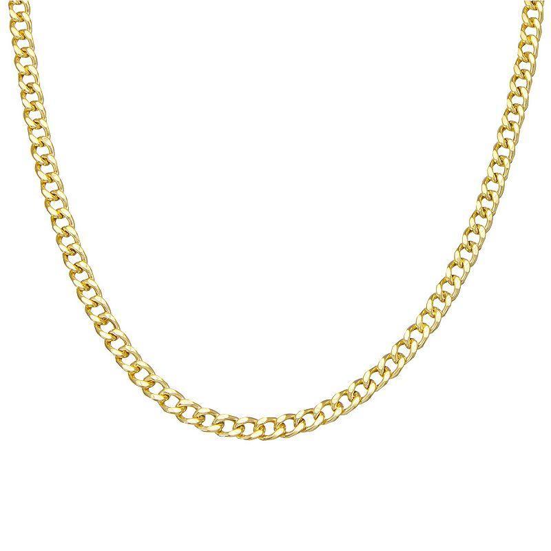 Giorgio di Vicenza Sterling Silver Mens Italian Curb Chain Necklace Gold Tone Product Image