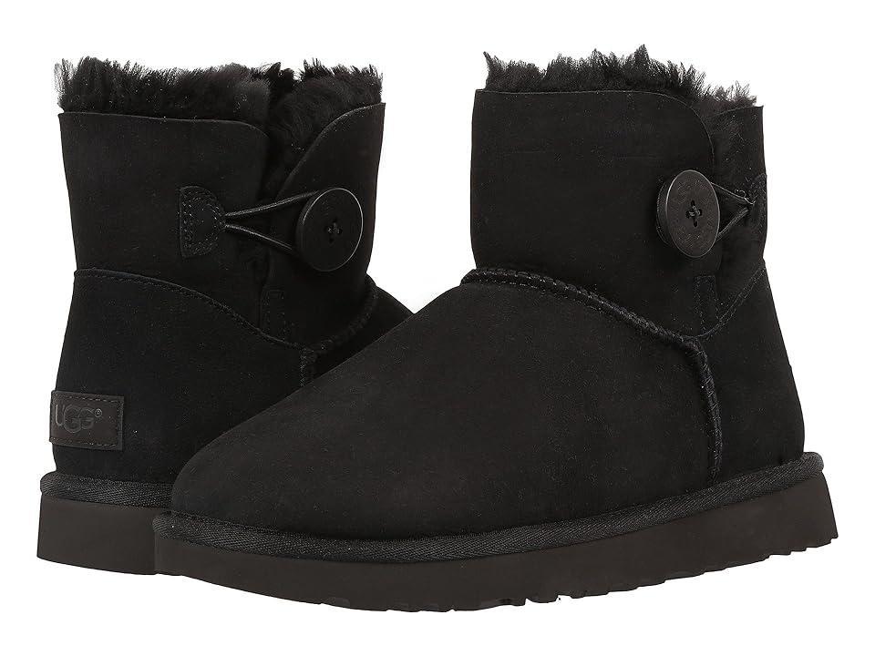 Womens Mini Bailey Button Sheepskin-Lined Suede Ankle Boots Product Image