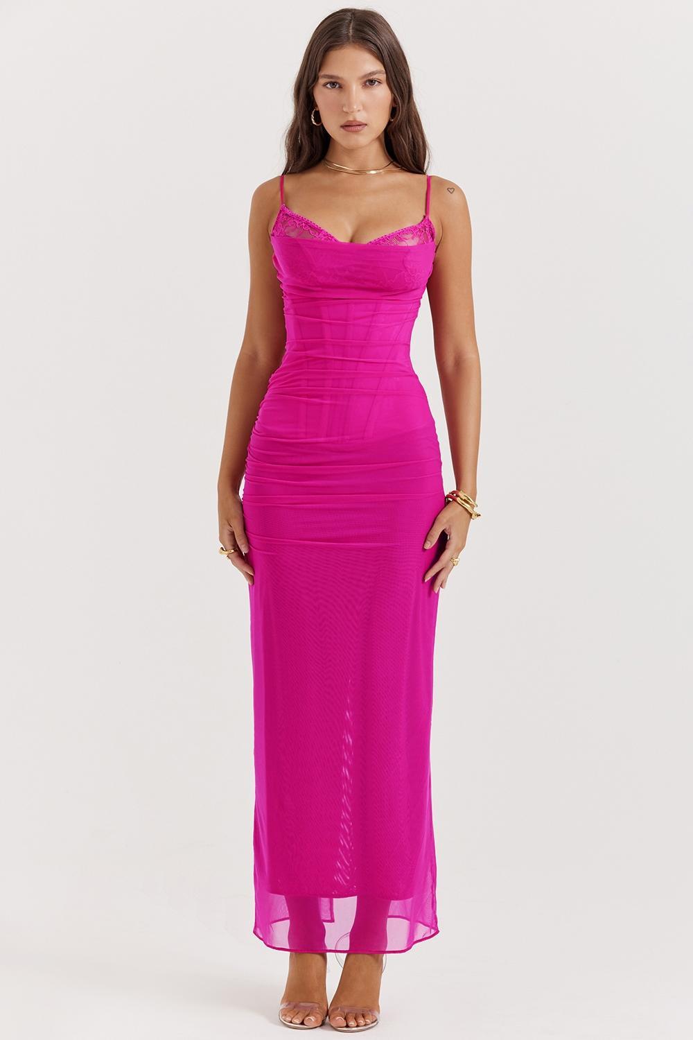 Nalini Fuchsia Maxi Dress - SALE Product Image