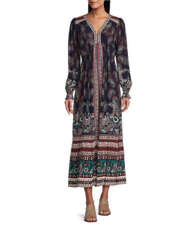 Nurture by Westbound Long Sleeve V-Neck Maxi Dress Product Image