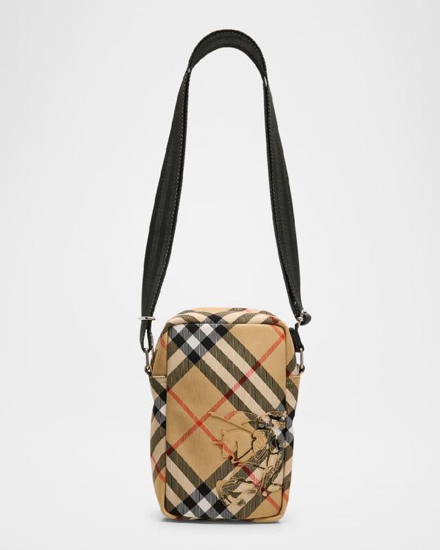 Men's Check Phone Crossbody Bag Product Image