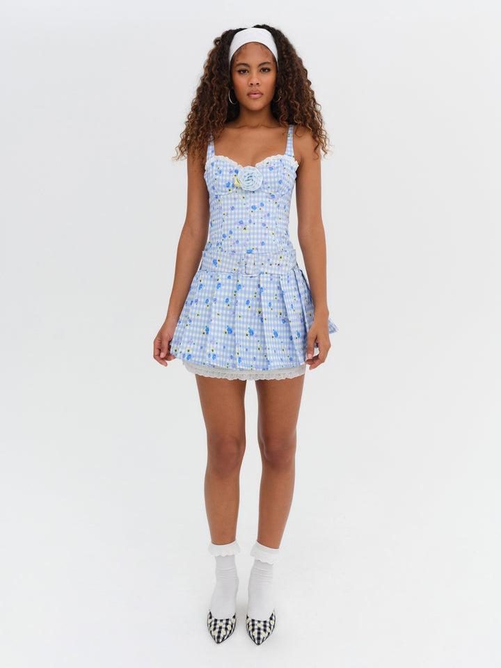 Brigitta Mini Dress — Blue Product Image