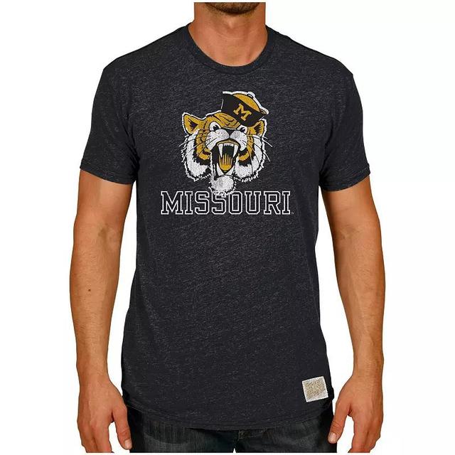 Mens Original Retro Brand Heather Black Missouri Tigers Vintage Angry Tiger Tri-Blend T-Shirt Product Image