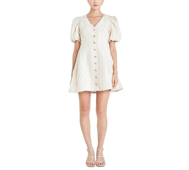 English Factory Womens Buttoned Short-Sleeve A-Line Mini Dress Product Image