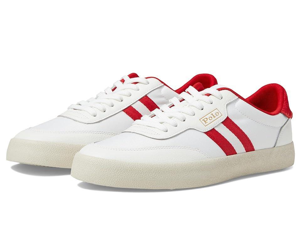 Polo Ralph Lauren Court Low-Top Sneaker (Off-White/Red) Men's Shoes Product Image