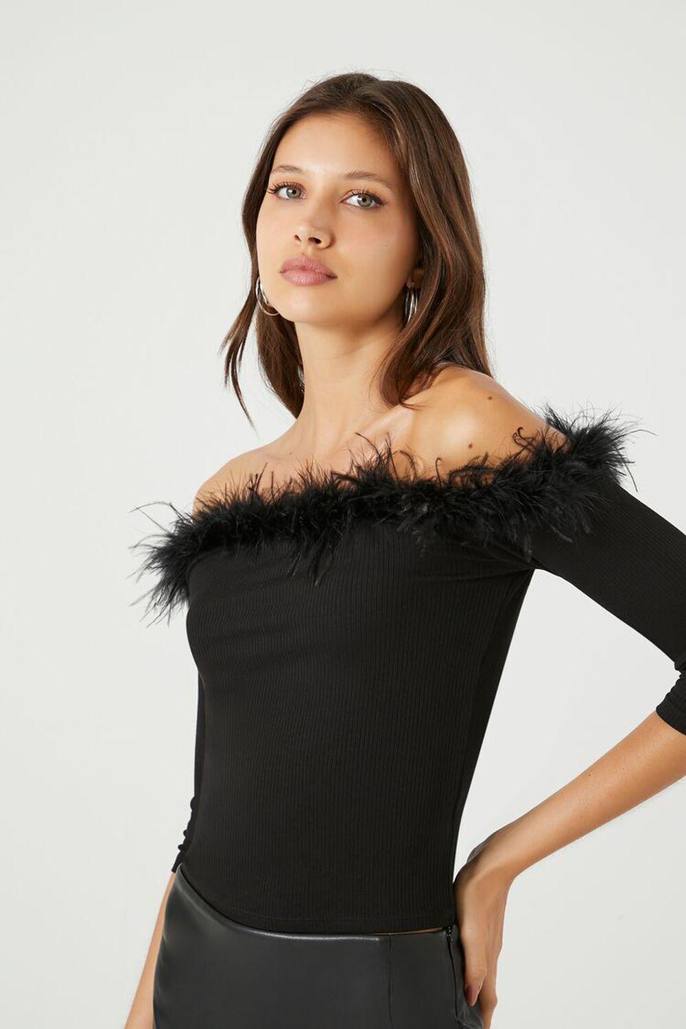 Feather Off-the-Shoulder Top | Forever 21 Product Image