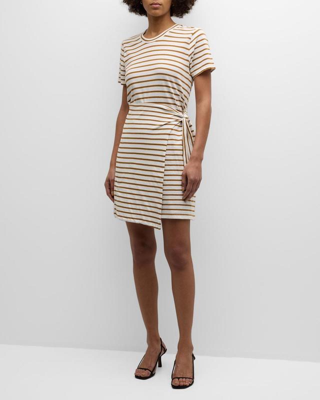 Edie Striped Wrap Mini Dress Product Image