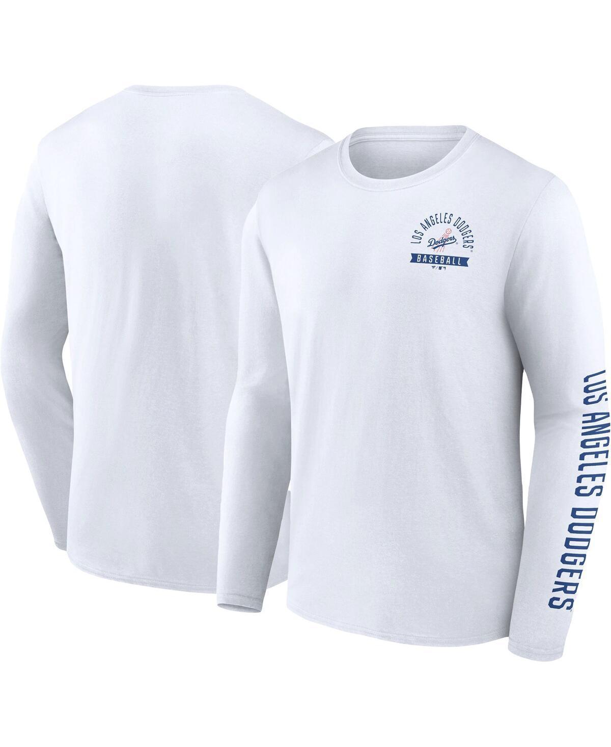 Mens Fanatics White Los Angeles Dodgers Pressbox Long Sleeve T-shirt Product Image