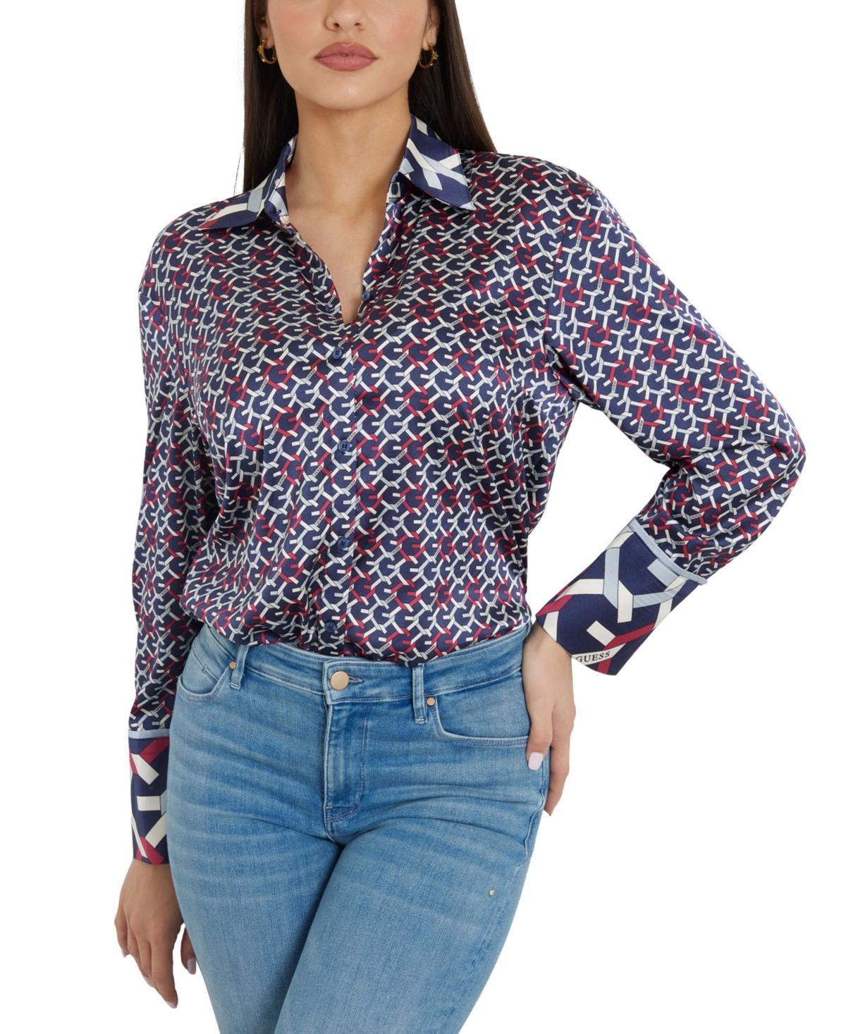 Guess Womens Alexandra Long-Sleeve Button-Up Shirt product image