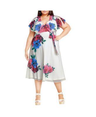 Plus Size Tied Rose Maxi Dress Product Image