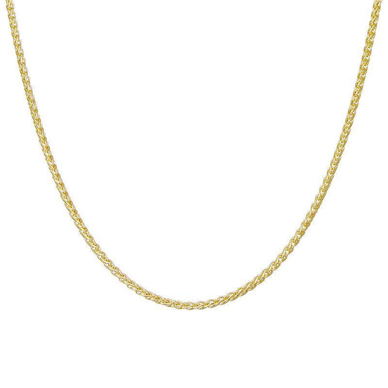 Giorgio di Vicenza Sterling Silver Wheat Chain Necklace, Womens Gold Tone Product Image