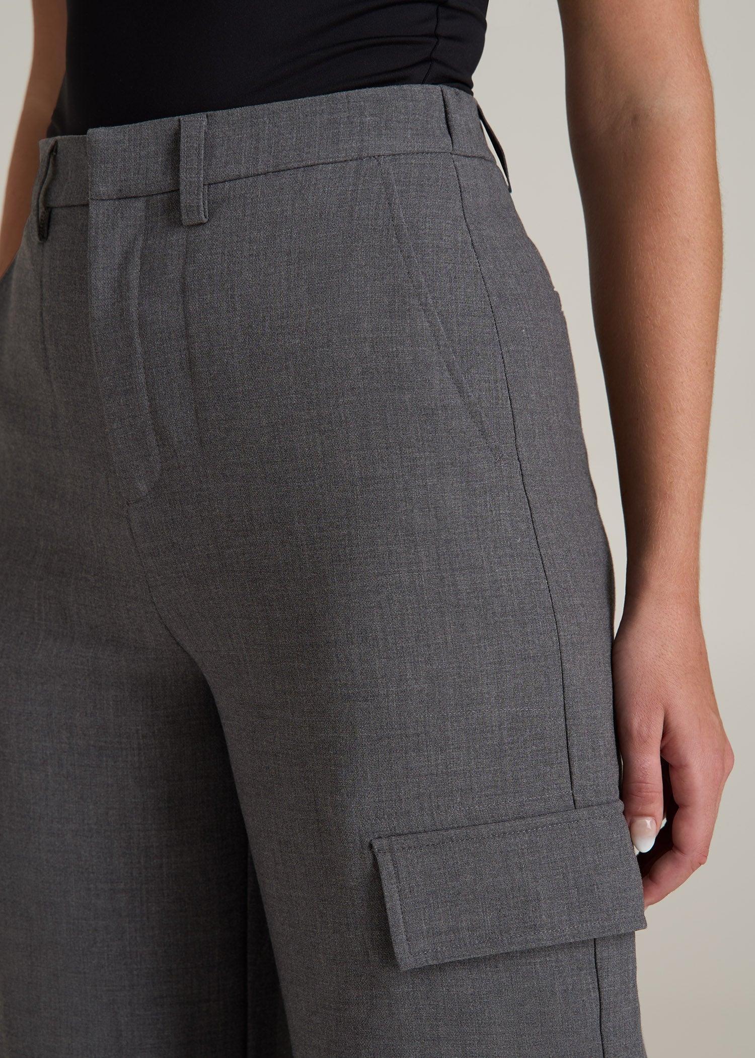 Cargo Wide Leg Dress Pant Women's in Graphic Charcoal Product Image