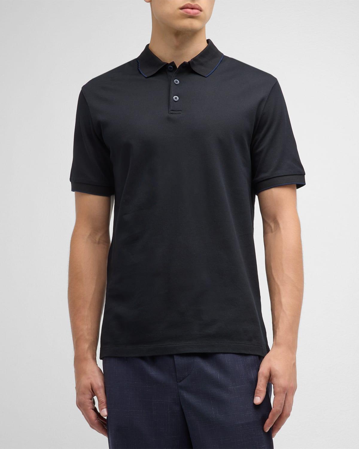 Mens Tipped Jersey Polo Shirt Product Image