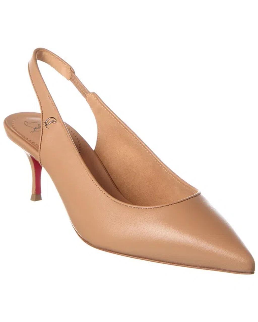 Sporty Kate 55 Leather Slingback Pump In Beige Product Image