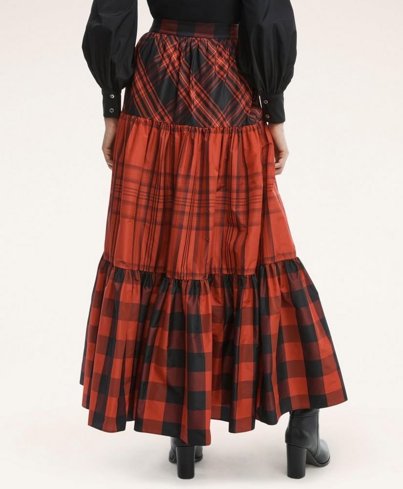 Taffeta Tiered Tartan Skirt Product Image