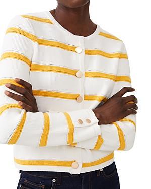 French Connection Marloe Stripe Crewneck Cropped Cardigan Product Image