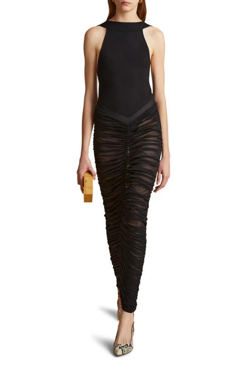 KHAITE Campagna Sleeveless Bodysuit In Black Product Image