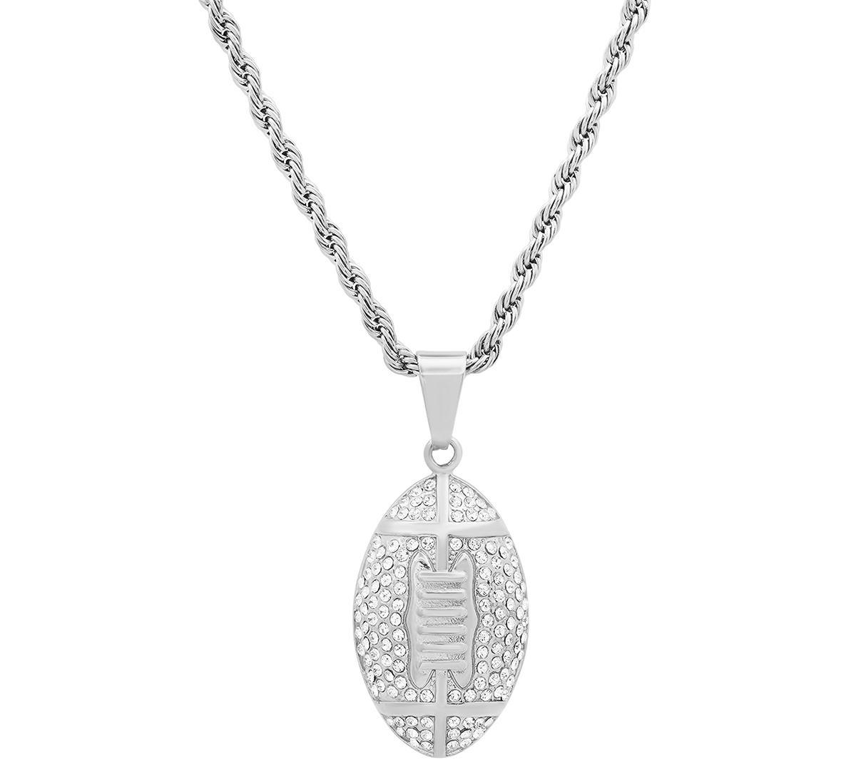 Steeltime Mens Crystal American Football 24 Pendant Necklace Product Image