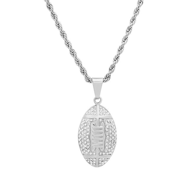 Steeltime Mens Crystal American Football 24 Pendant Necklace Product Image