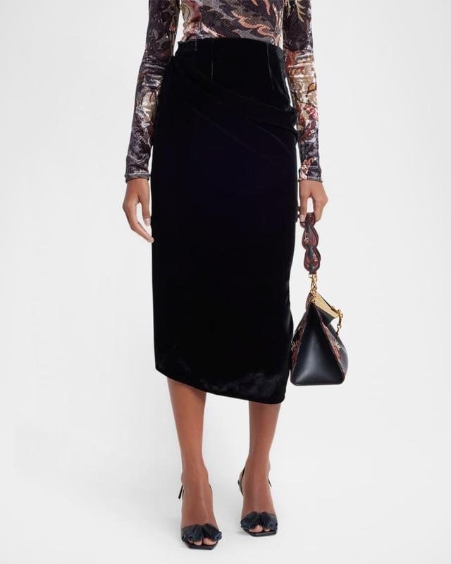 Velvet 2-Way Asymmetric Midi Skirt Product Image