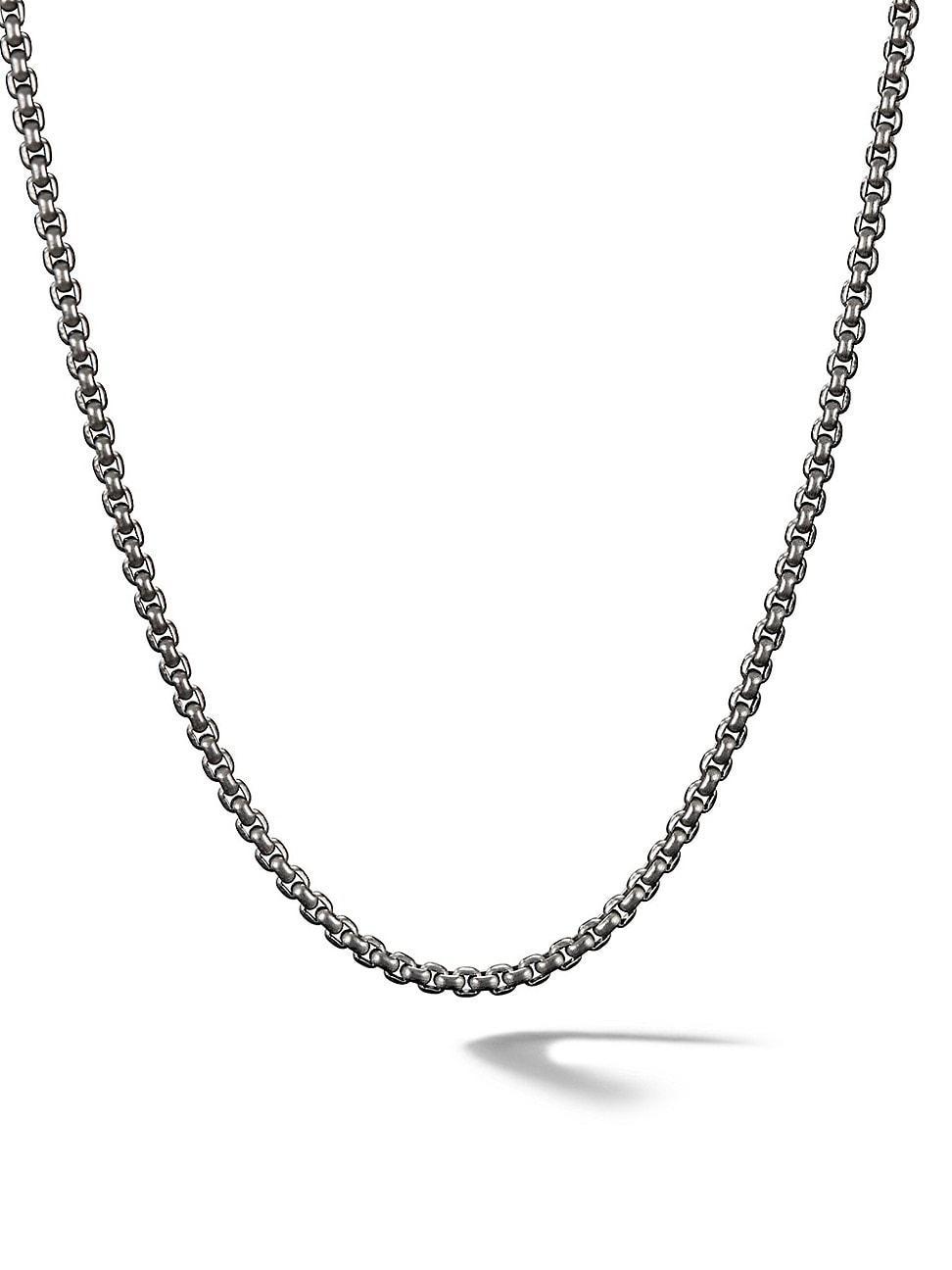 Mens Sterling Silver & Titanium Box Chain Necklace Product Image