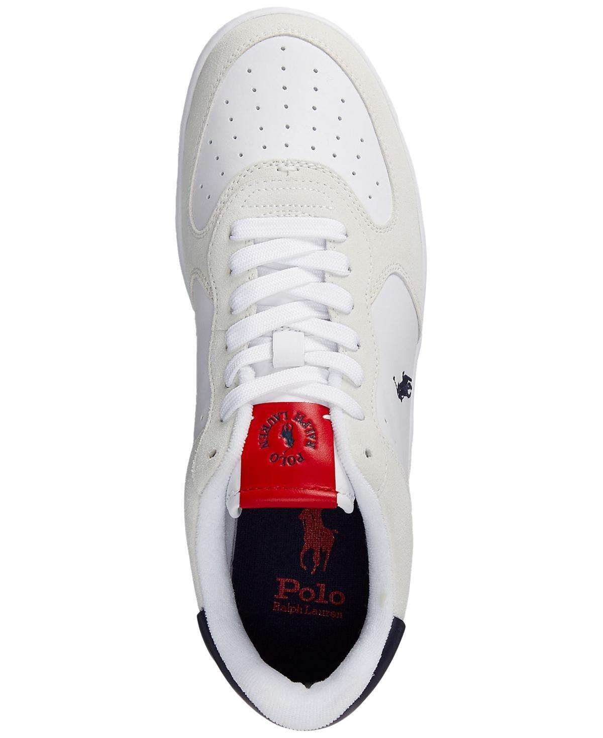 Men's Masters Court Suede-leather Sneaker In White,navy,red Product Image