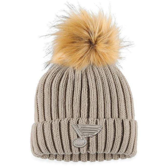 Womens WEAR by Erin Andrews Cream St. Louis Blues Neutral Cuffed Knit Hat with Pom Product Image