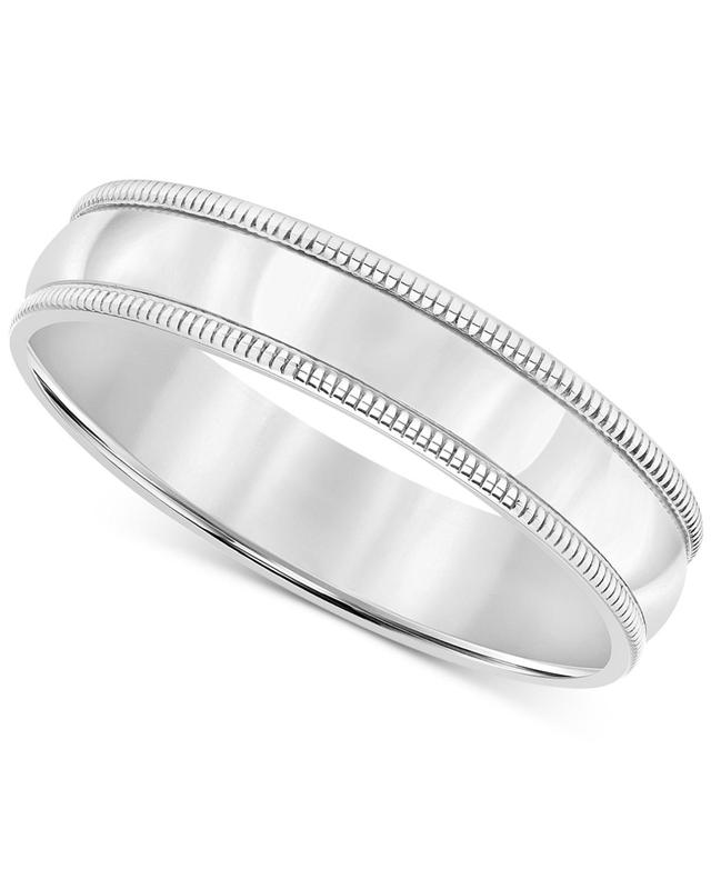 Mens Milgrain Edge Wedding Band in 18k Gold-Plated Sterling Silver (Also in Sterling Silver) Product Image