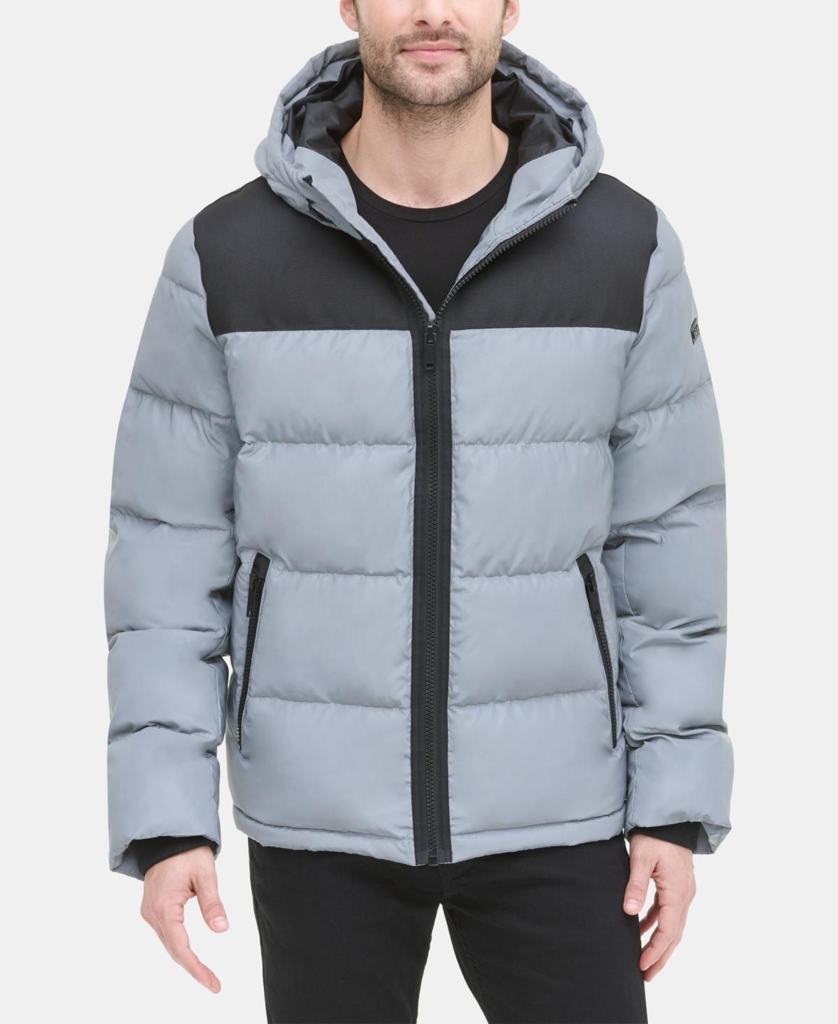 Dkny Mens Mixed-Media Puffer Coat, Created for Macys Product Image