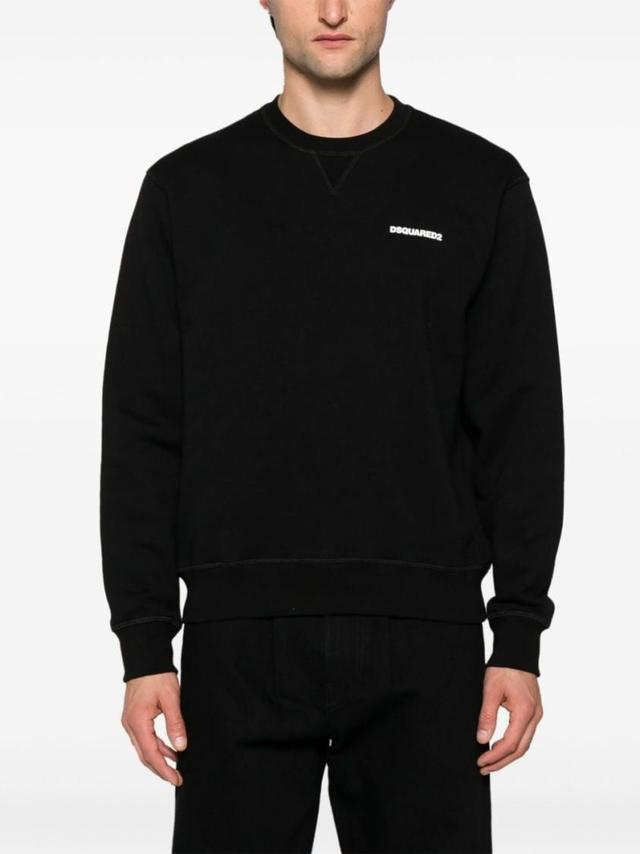 DSQUARED2 Logo-print Cotton Sweatshirt In Black Product Image