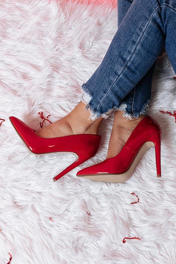 The Galilea Patent Heel In Red product image