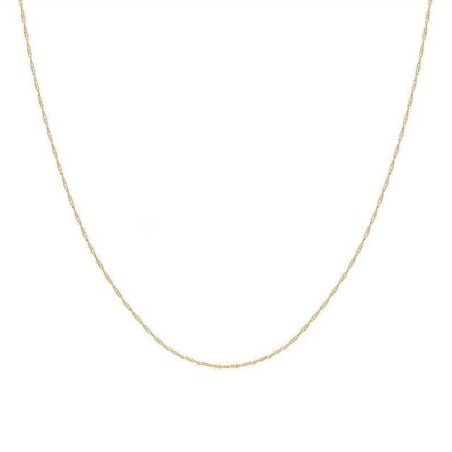 Jordan Blue 14k Gold 0.7 mm Loose Rope Chain Necklace, Womens Yellow Product Image