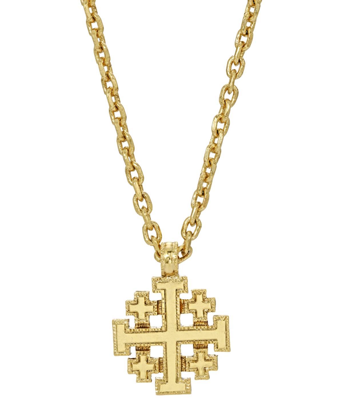 Symbols of Faith Jerusalem Cross Necklace, Womens, Gold Tone Product Image