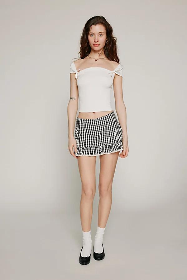 Kimchi Blue Brigitte Smocked Cropped Top Womens at Urban Outfitters Product Image