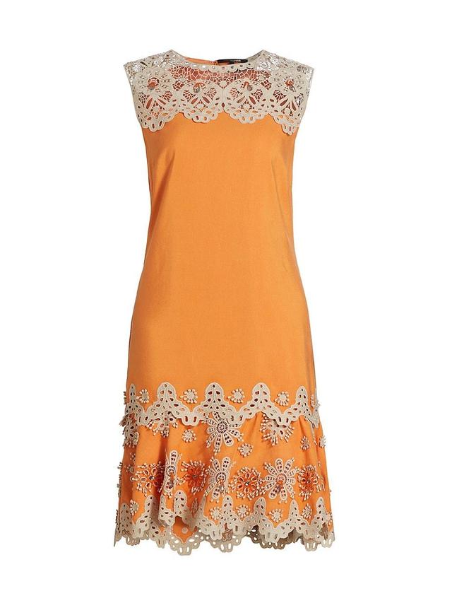 Womens Gracie Crochet-Trim Shift Dress Product Image