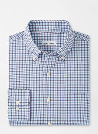 Peter Millar Mens Hamilton Crown Lite Cotton-Stretch Sport Shirt | Color: Cottage Blue | Size: M Product Image